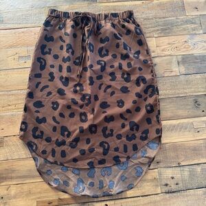 SHEIN Brown Tan High Low Midi Skirt Casual